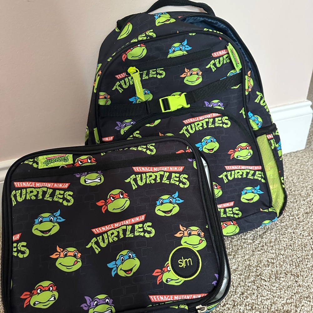 Teenage Mutant Ninja Turtles Kids Backpack and Lunchbox Set - Black and Green